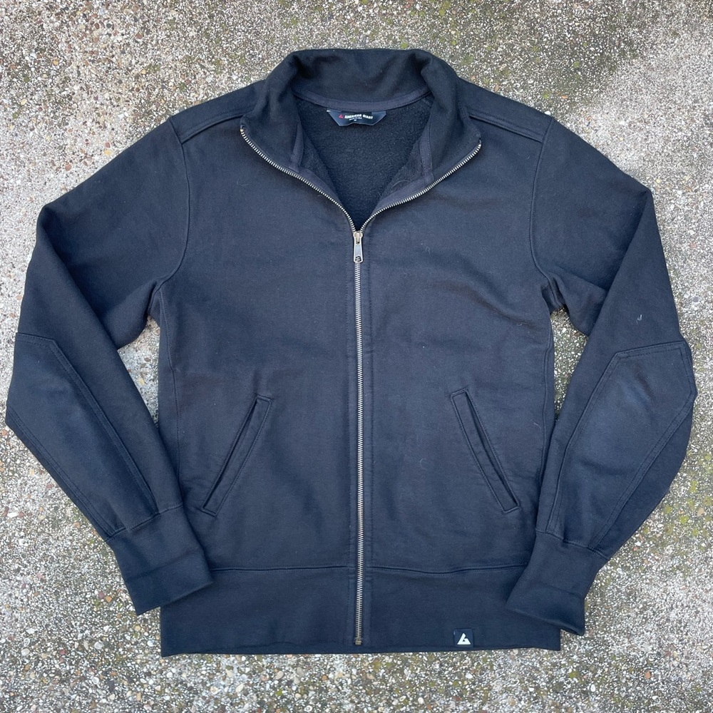 American Giant Men's Black Zip-Up Sweater